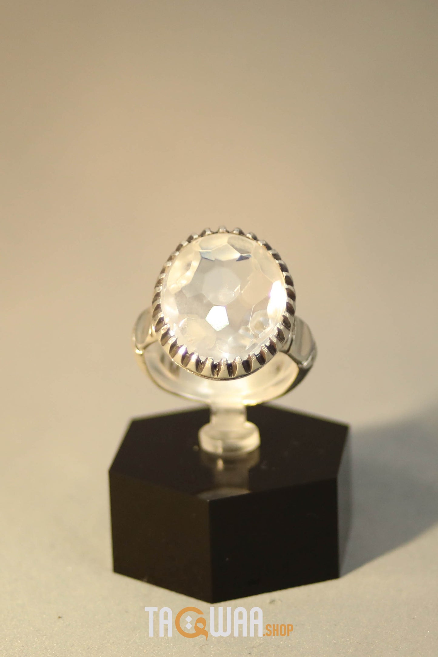 Elegant Silver Ring with Dur Al Najaf Stone