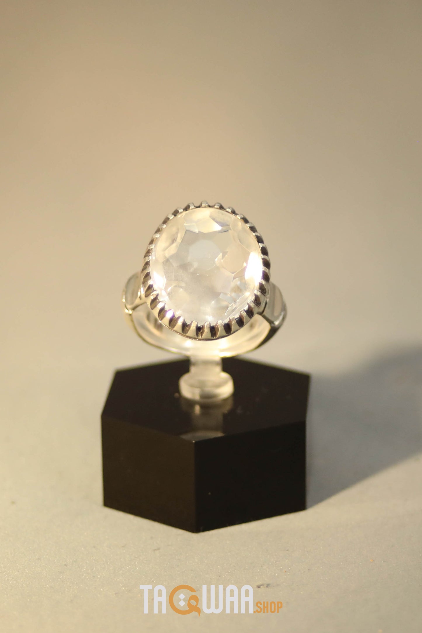 Elegant Silver Ring with Dur Al Najaf Stone