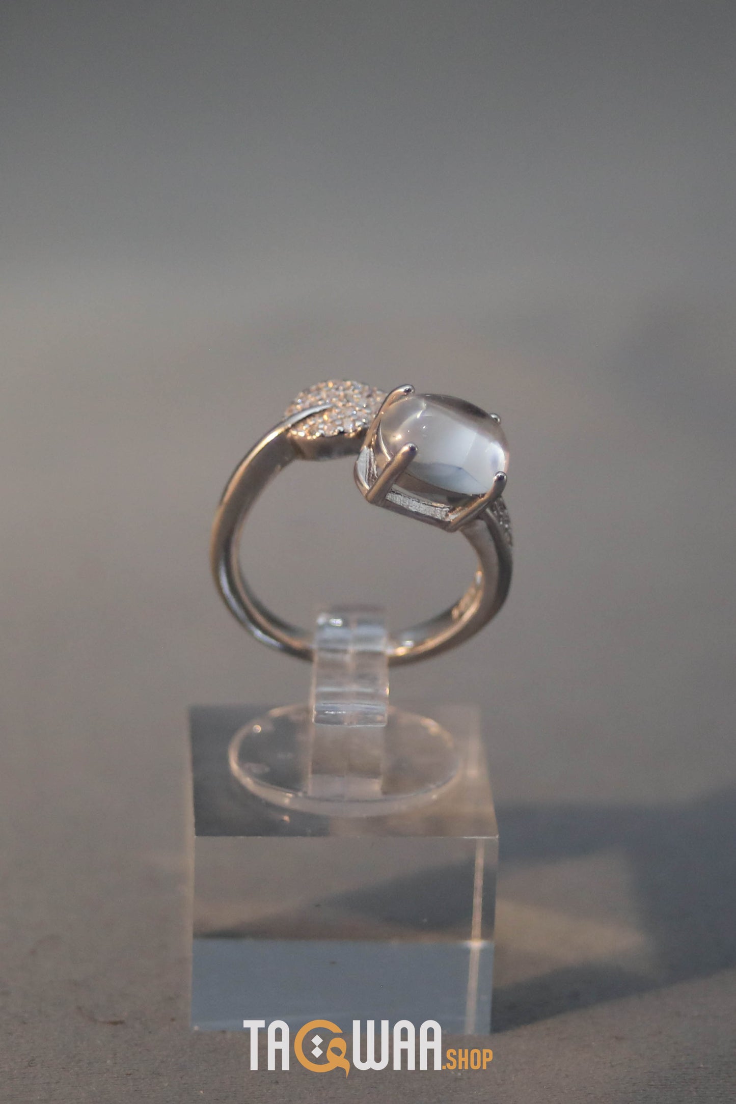 Dur Al Najaf Silver Ring for Women – Elegant Design, Adjustable Free Size