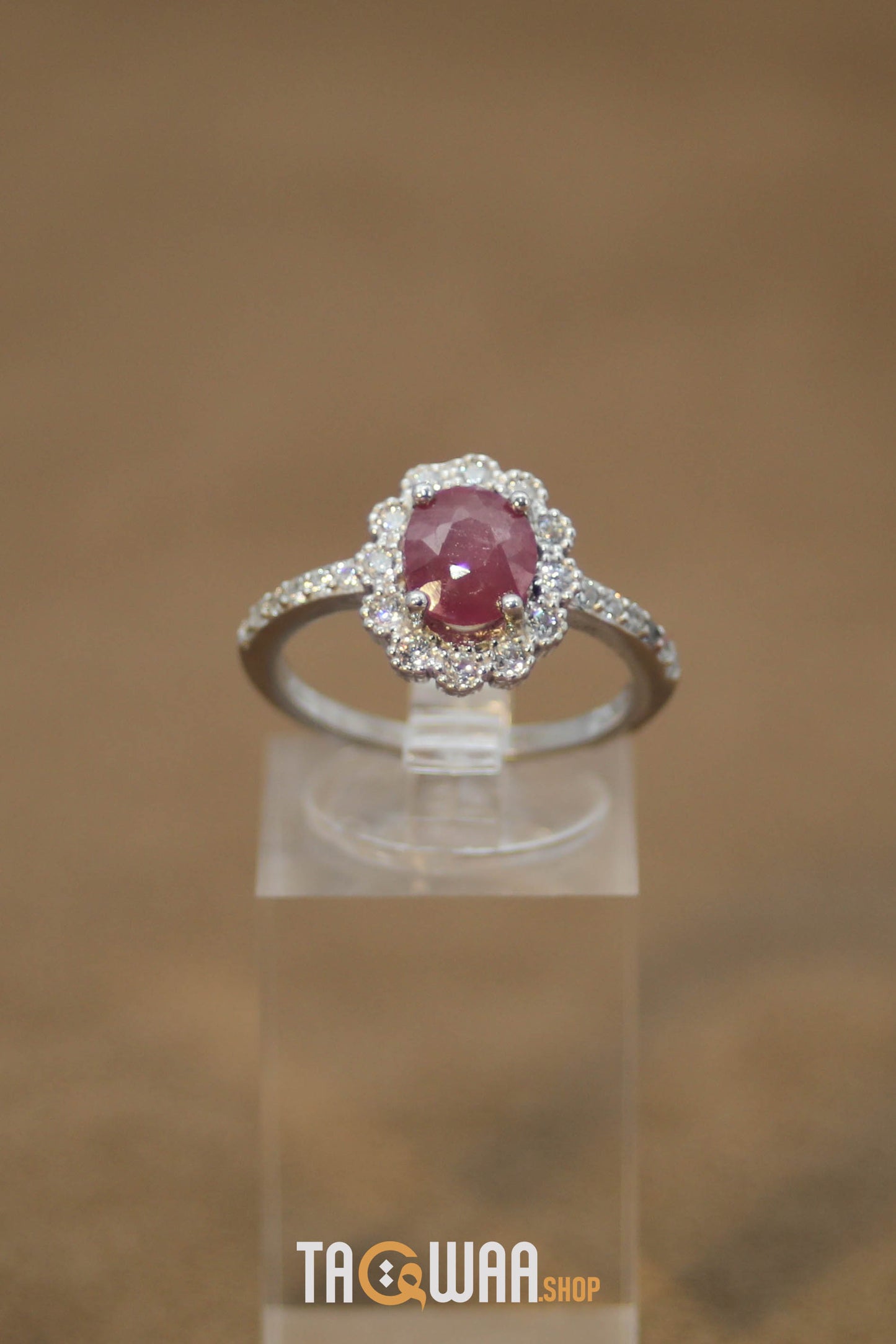 Elegant African Ruby Silver Ring