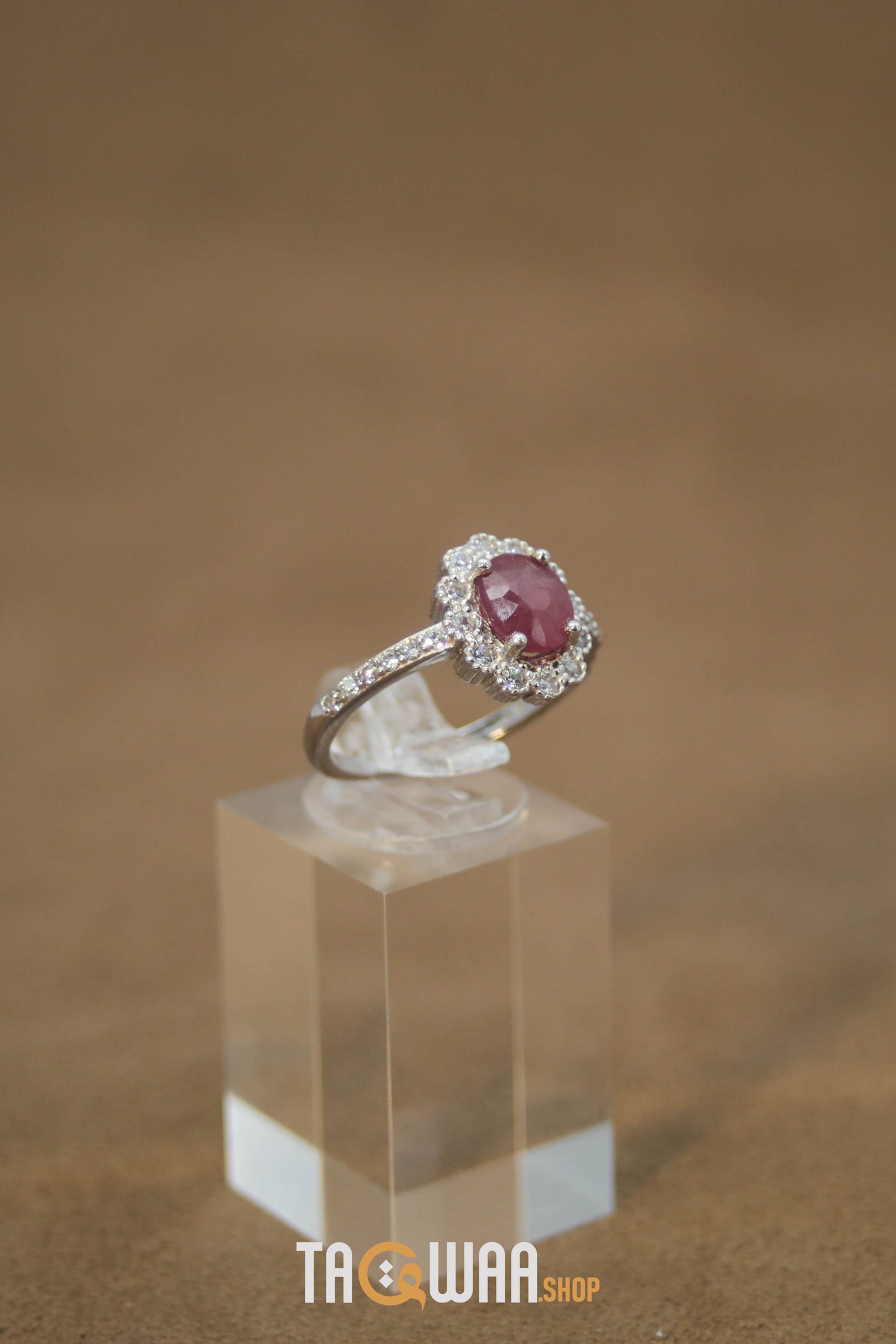 Elegant African Ruby Silver Ring