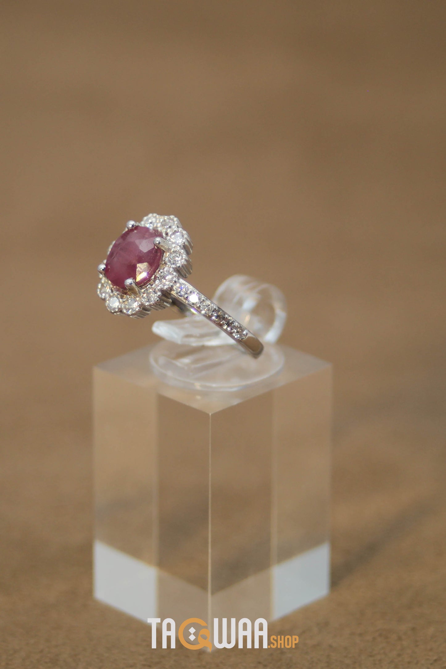 Elegant African Ruby Silver Ring