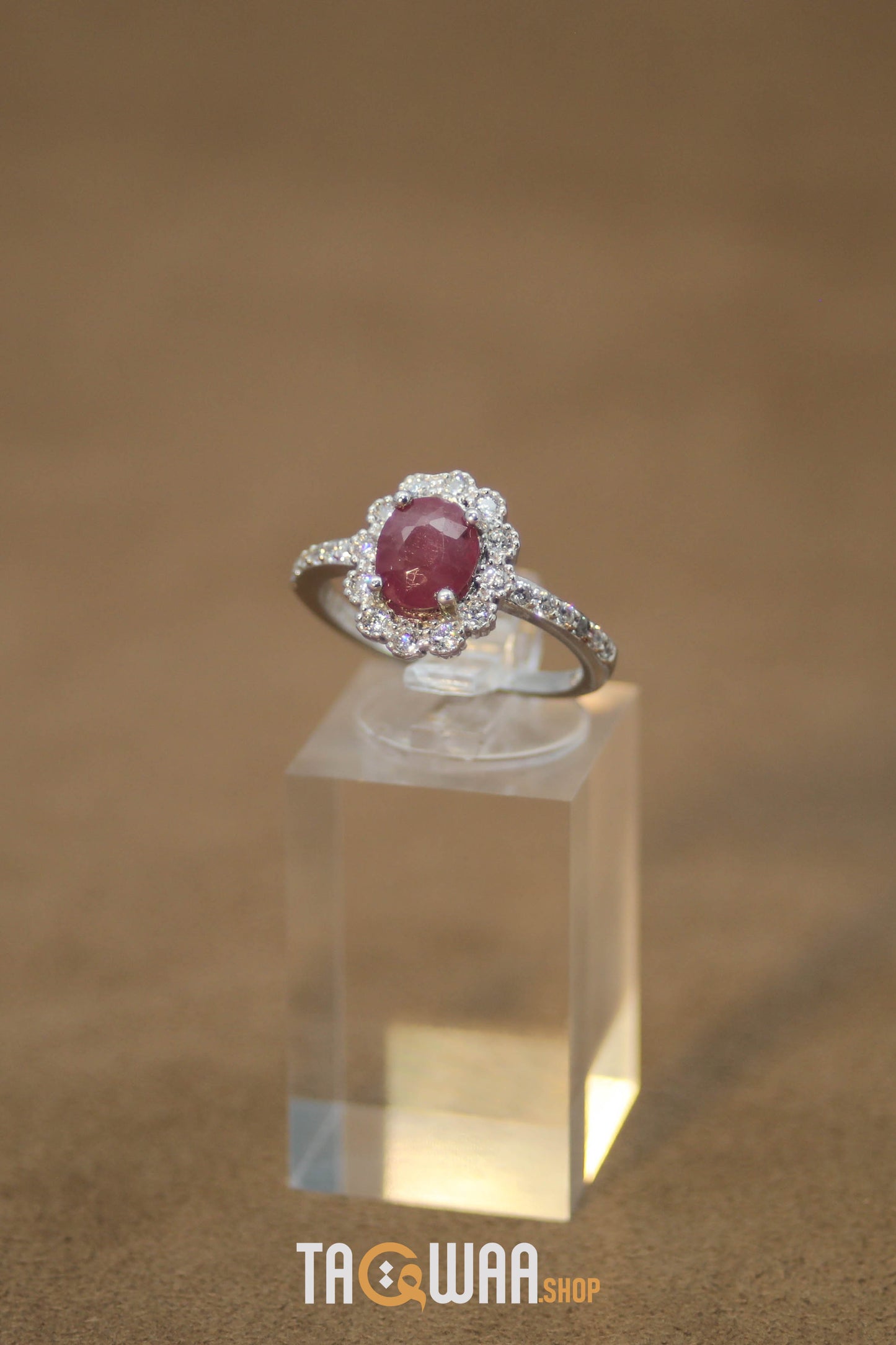 Elegant African Ruby Silver Ring