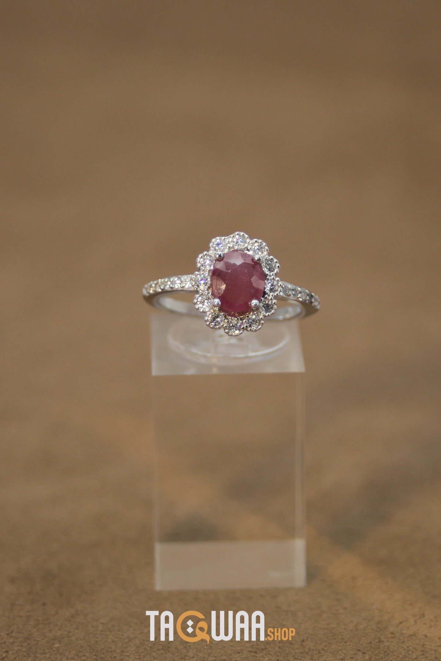 Elegant African Ruby Silver Ring