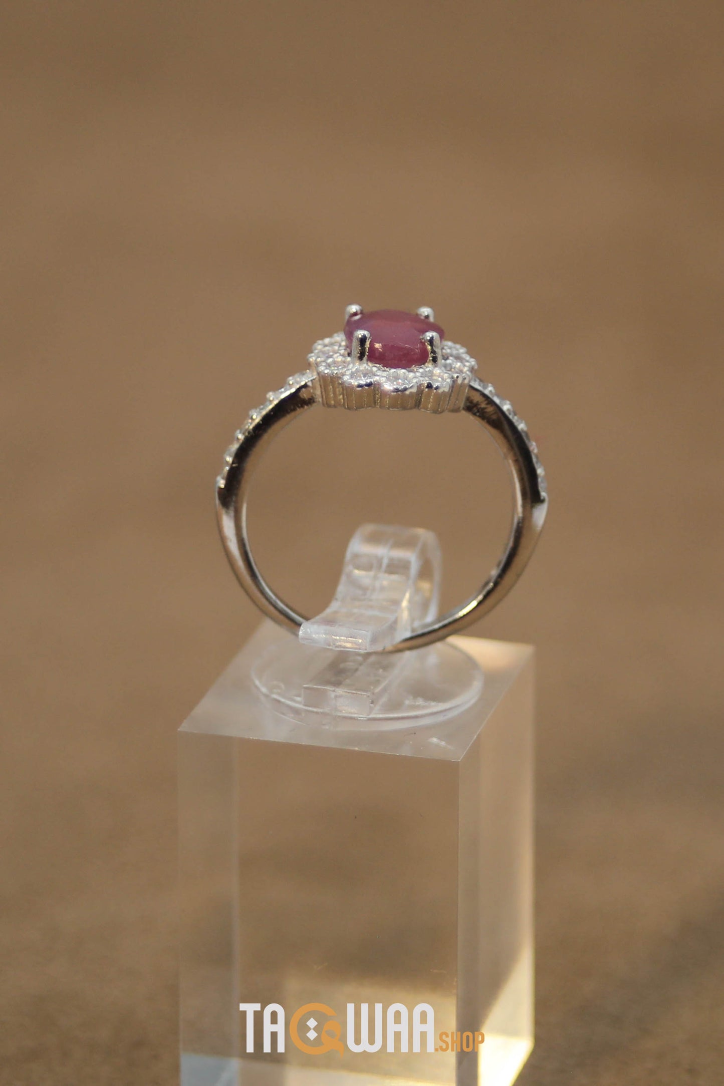 Elegant African Ruby Silver Ring