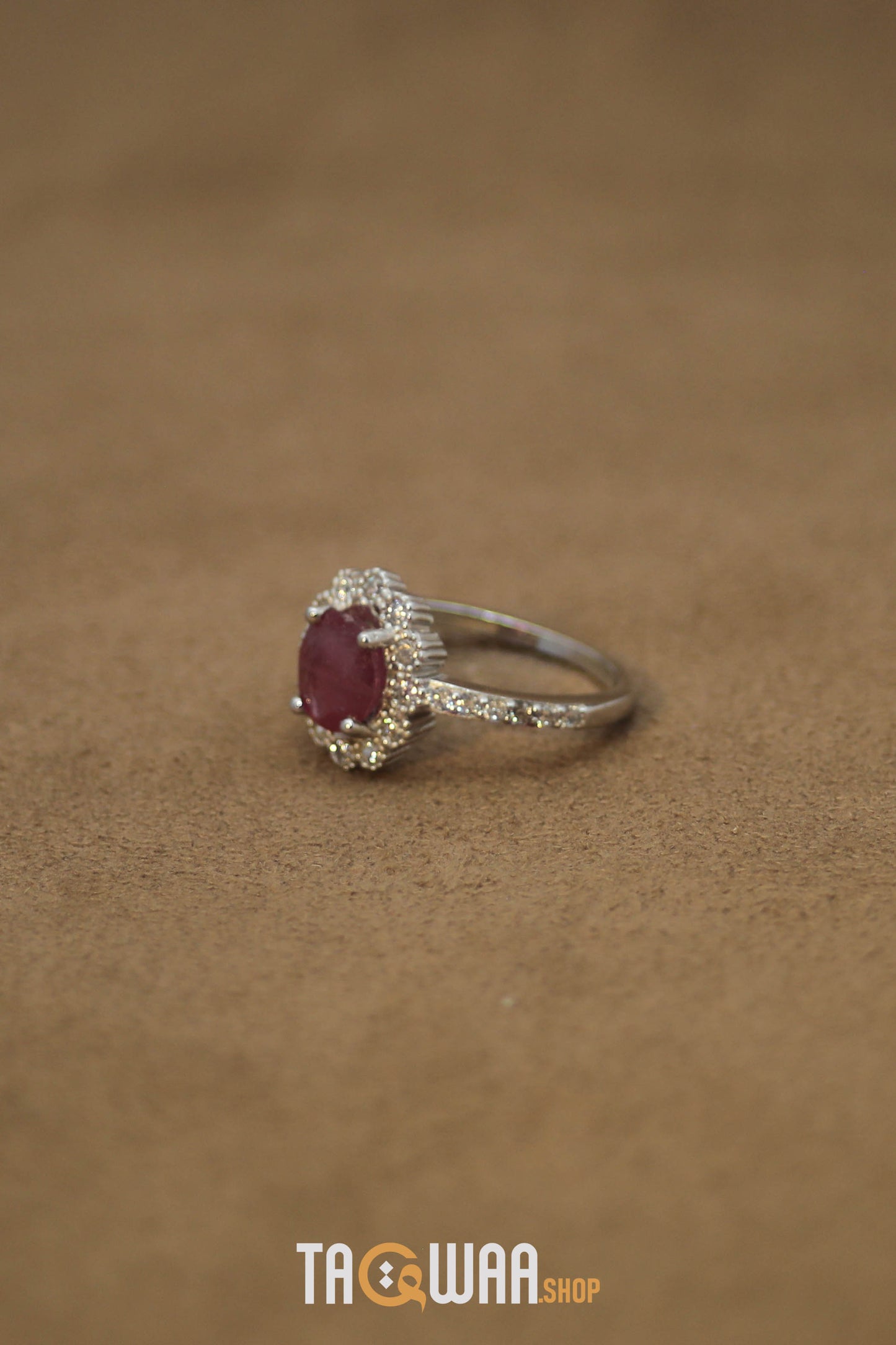 Elegant African Ruby Silver Ring