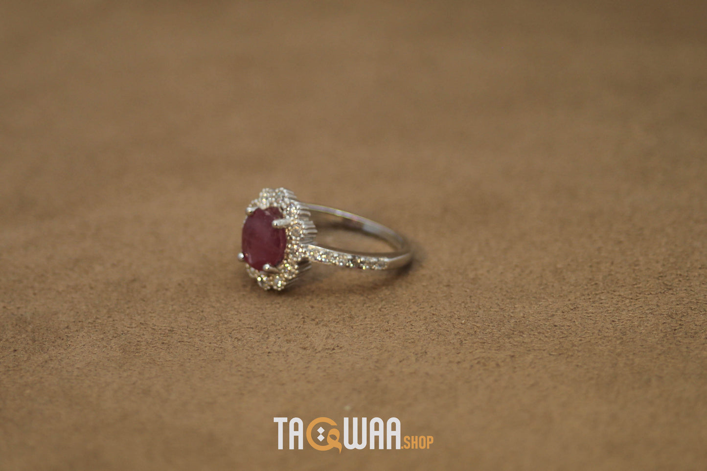 Elegant African Ruby Silver Ring