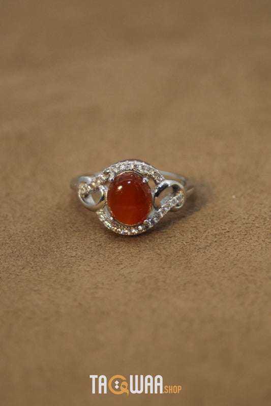 Silver Ring with Yemeni Brown Agate