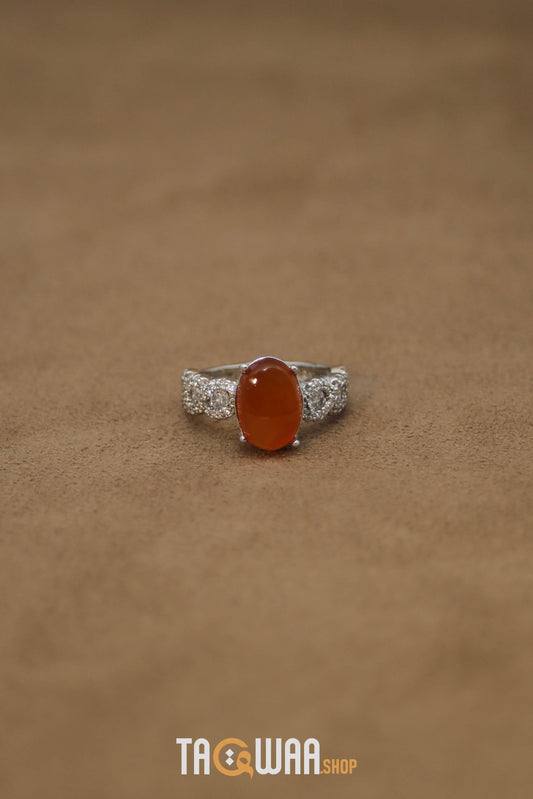 Sterling Silver Ring with Yemeni Brown Agate
