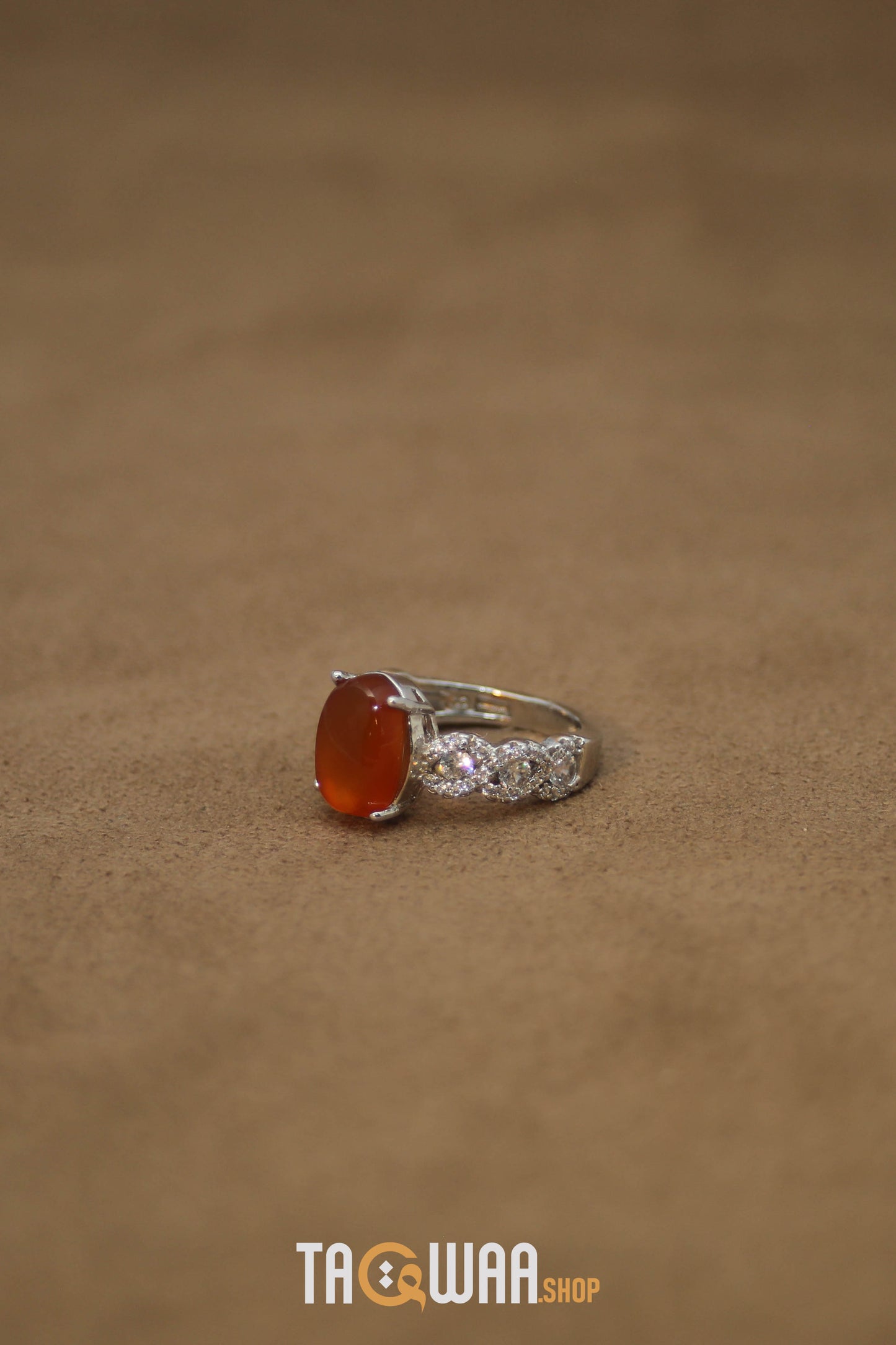 Sterling Silver Ring with Yemeni Brown Agate