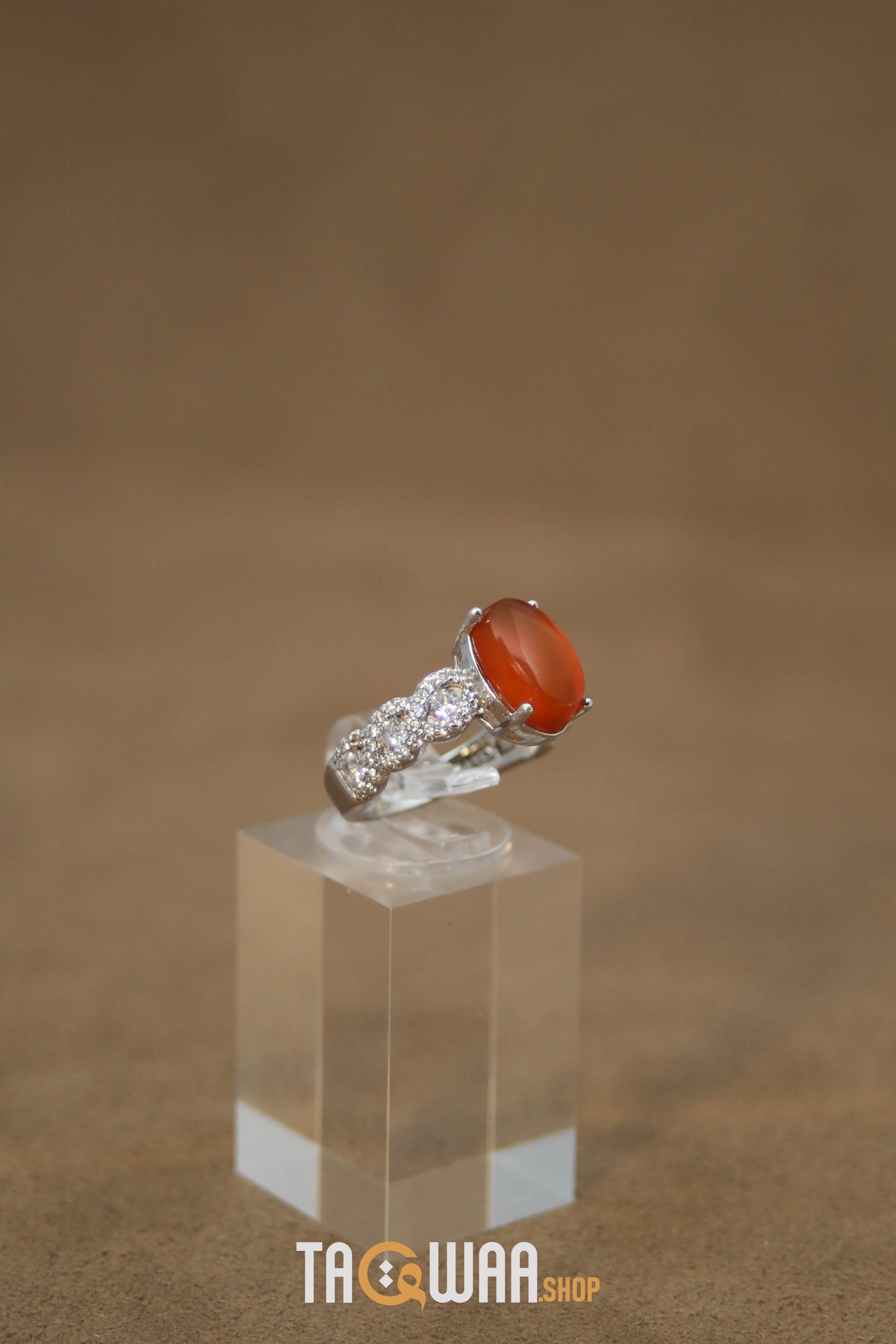 Sterling Silver Ring with Yemeni Brown Agate