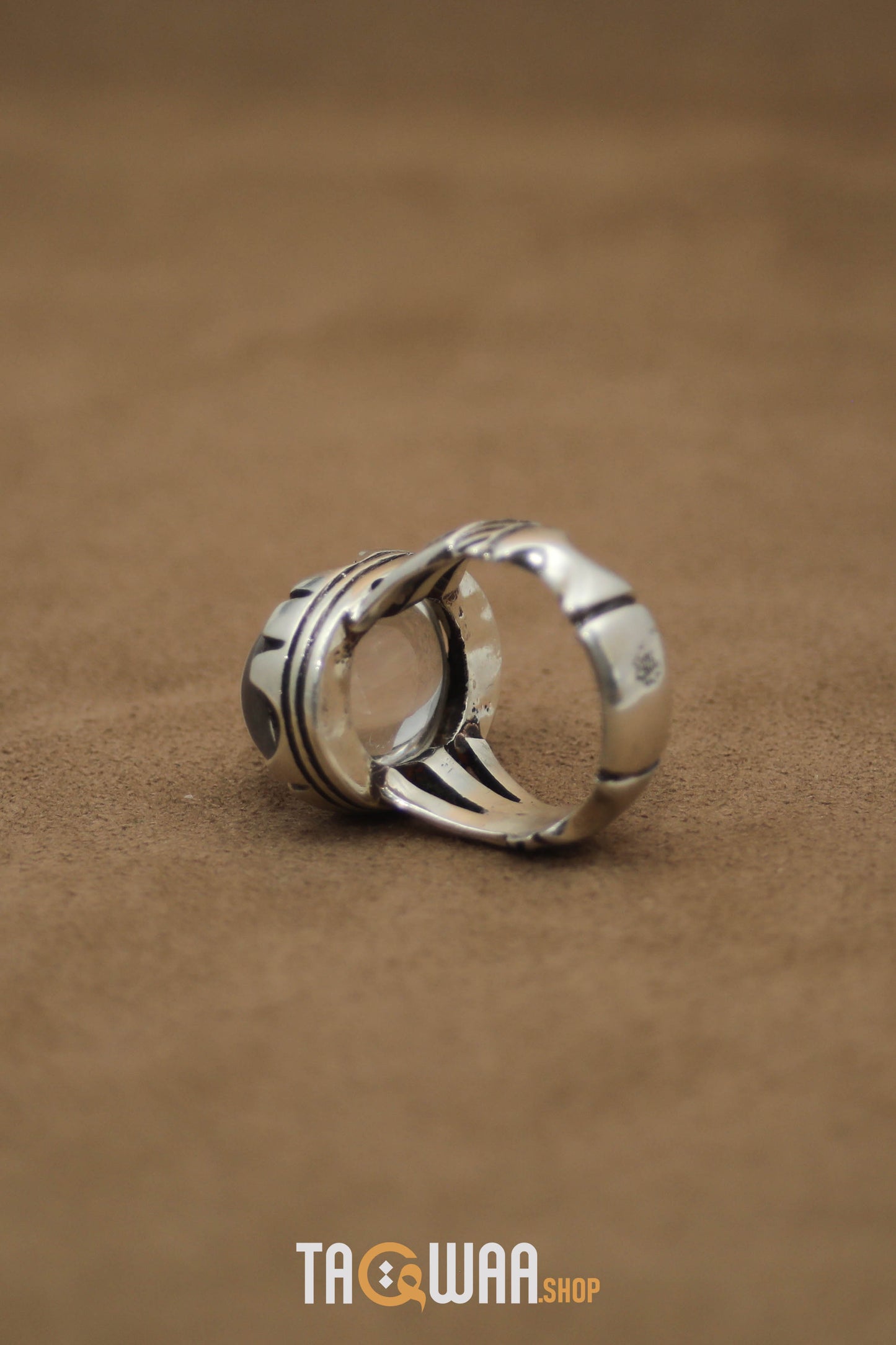 Silver Ring with Oval Dur Al Najaf Stone