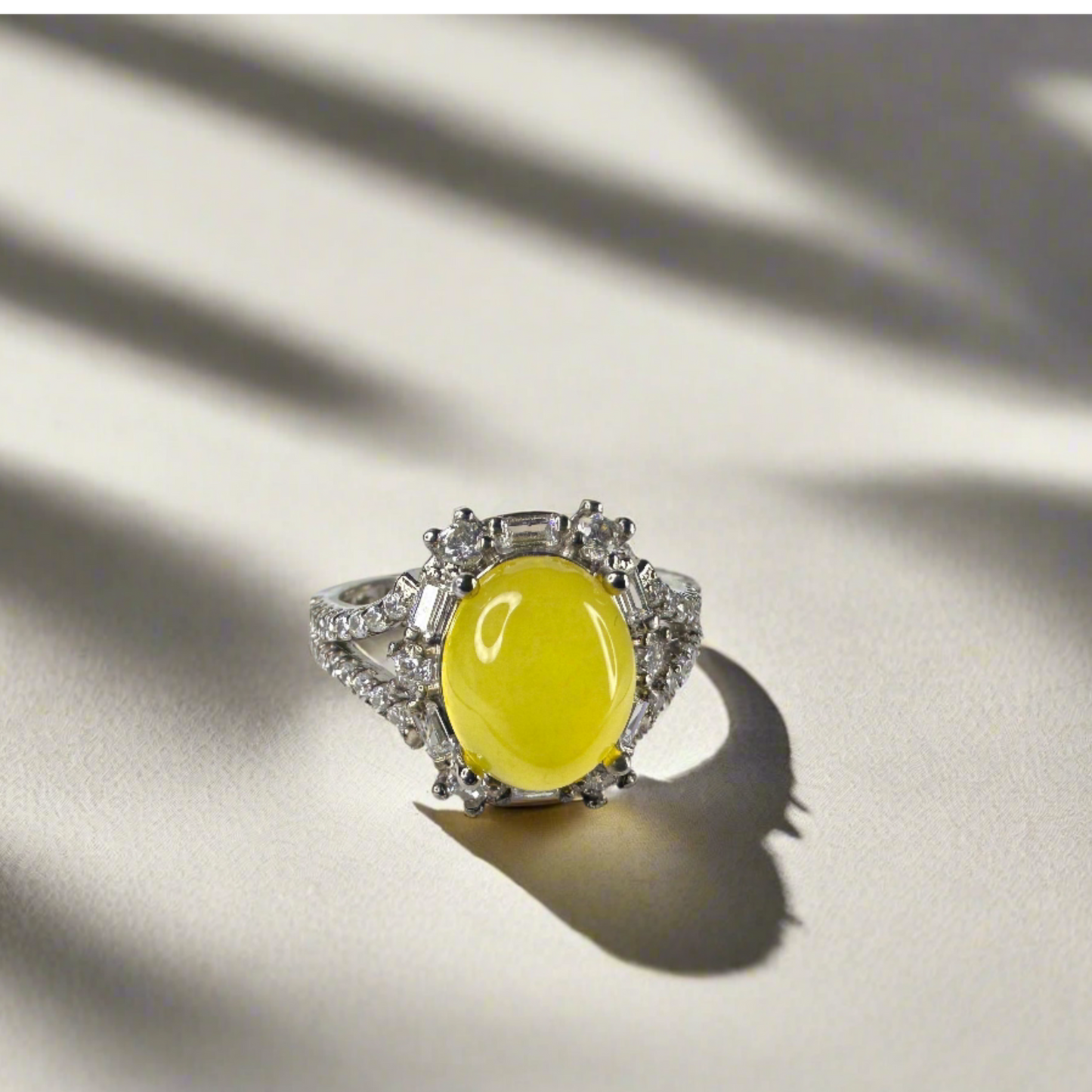 YEMENI YELLOW AQEEQ STERLING SILVER RING FOR WOMEN
