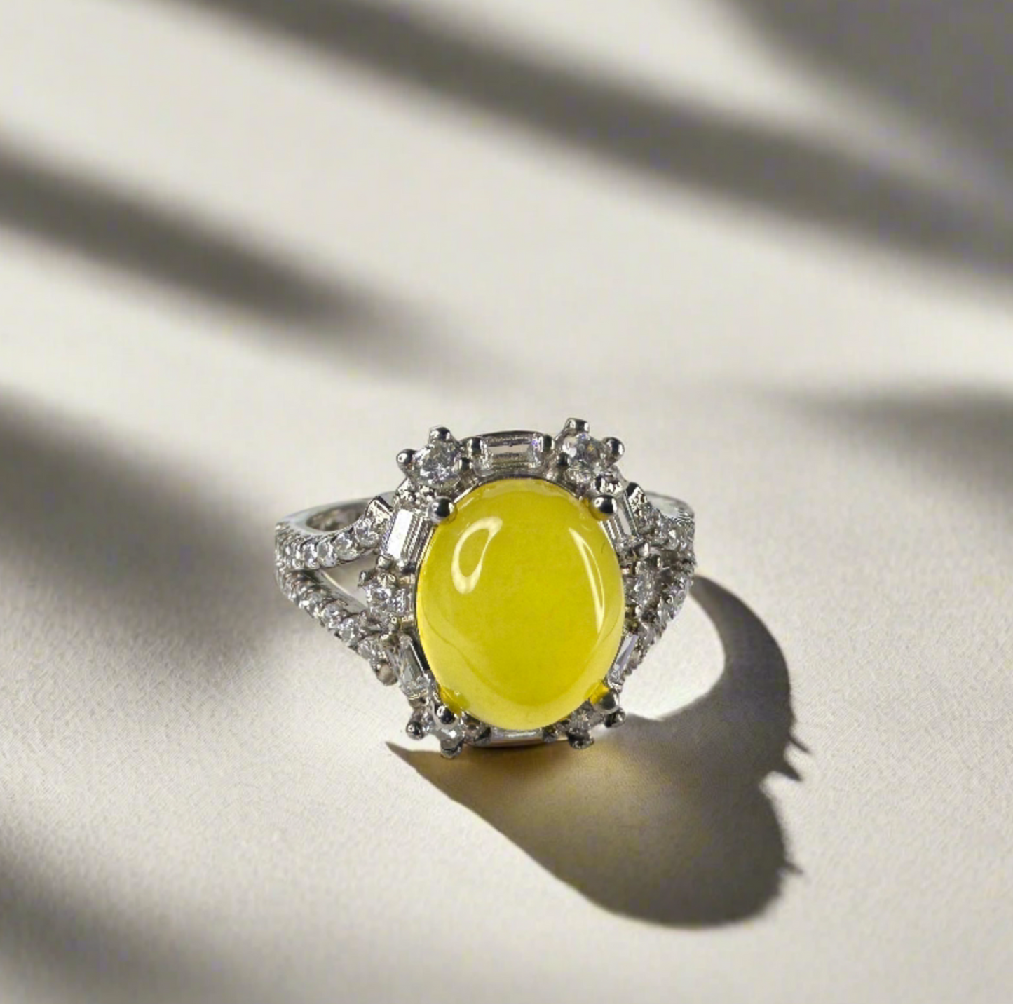 YEMENI YELLOW AQEEQ STERLING SILVER RING FOR WOMEN