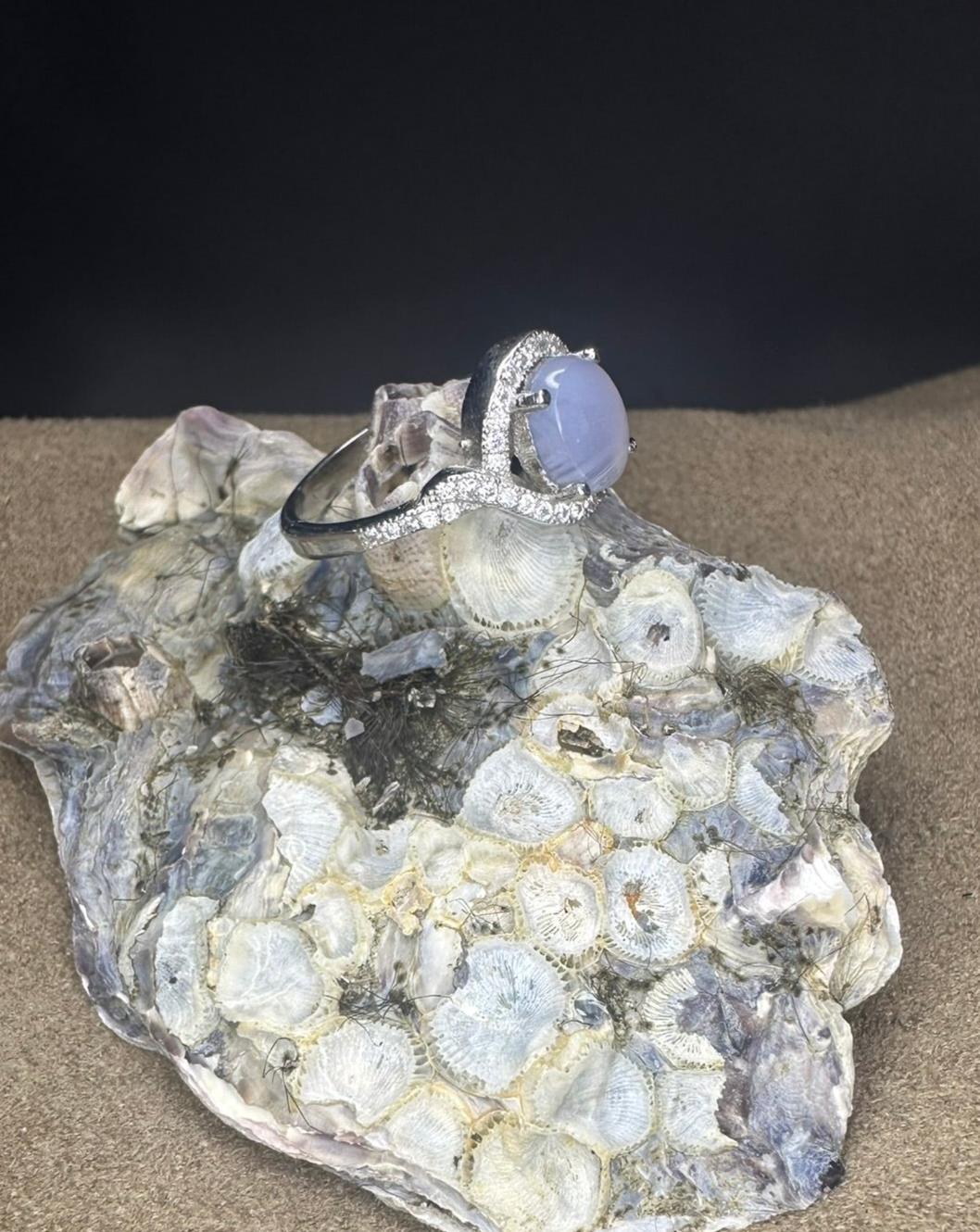 YEMENI PURPLE AQEEQ STERLING SILVER RING FOR WOMEN