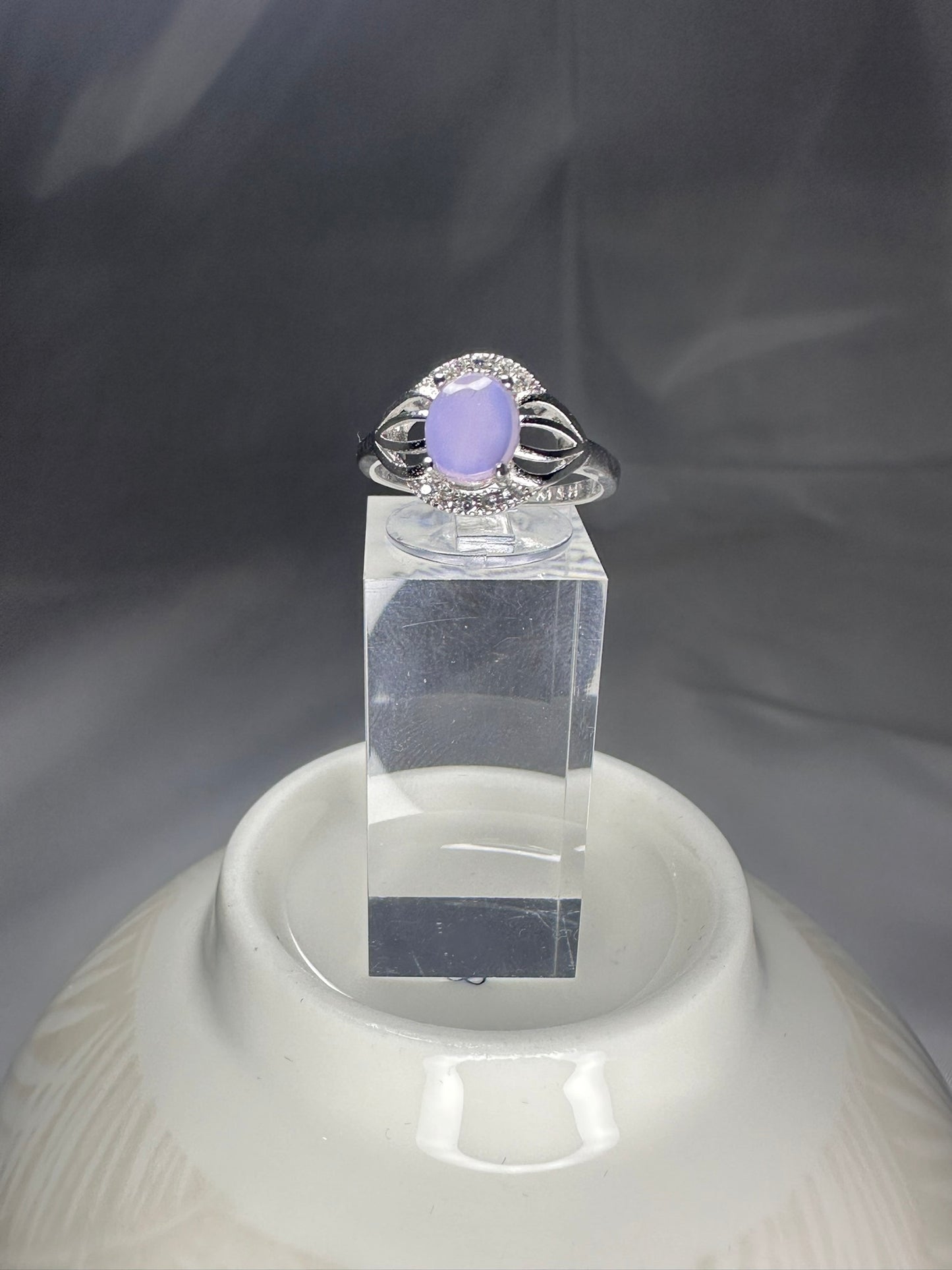 YEMENI PURPLE AQEEQ STERLING SILVER RING FOR WOMEN