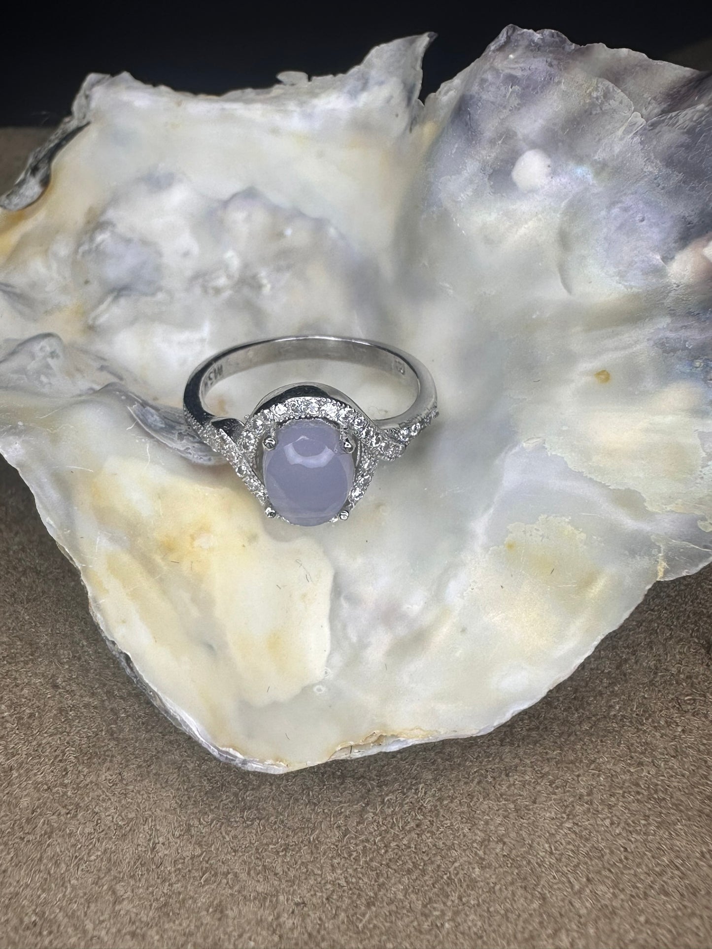 YEMENI PURPLE AQEEQ STERLING SILVER RING FOR WOMEN