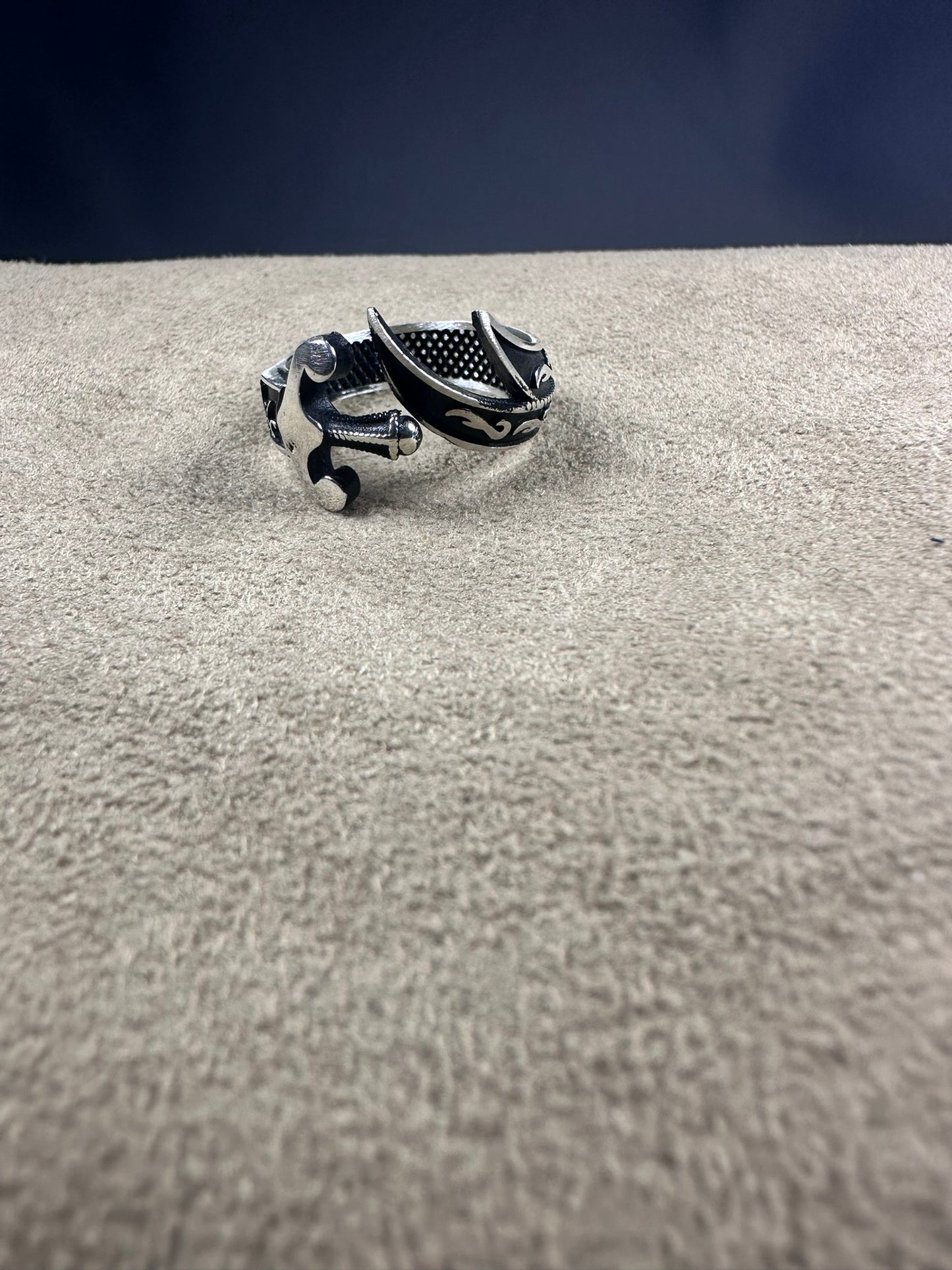 Silver Ring Zulfiqar Shape (Free Size)