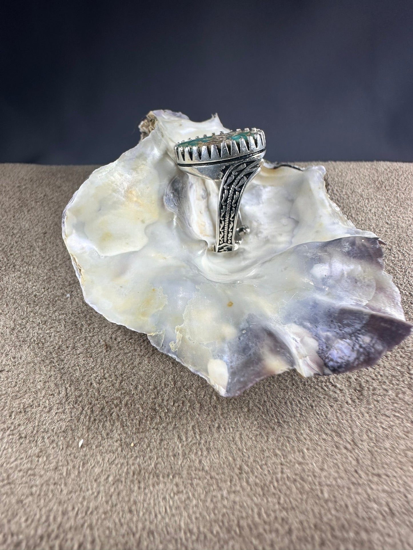 925 Silver Feroza Ring For Men (Free Size)