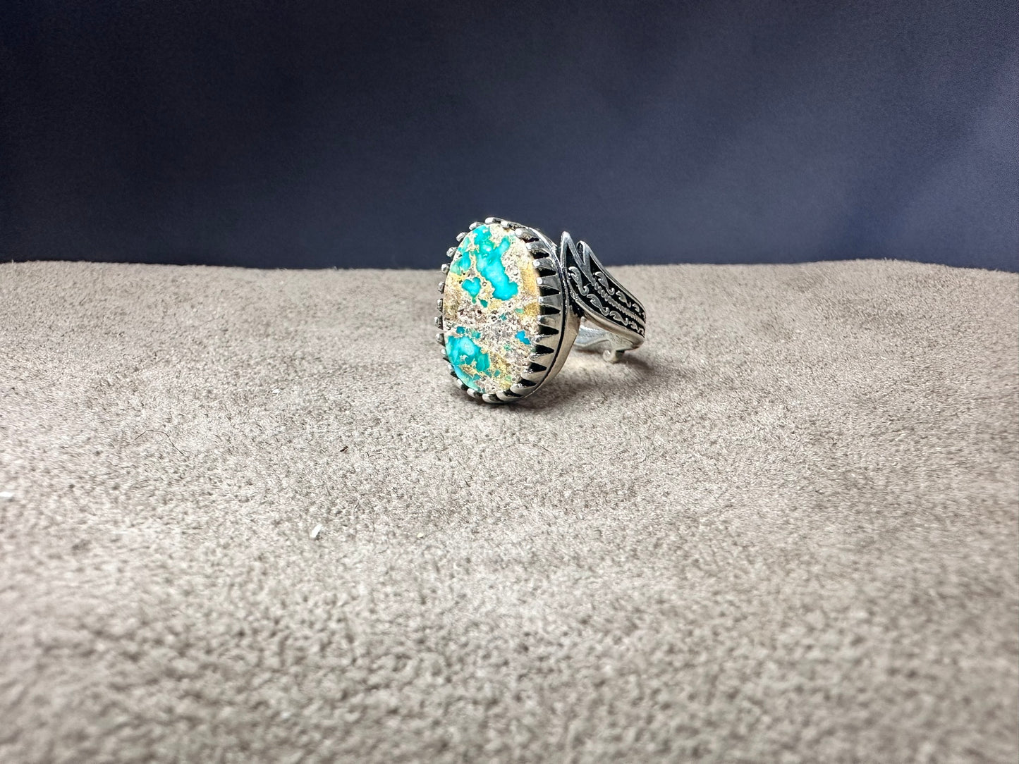 925 Silver Feroza Ring For Men (Free Size)