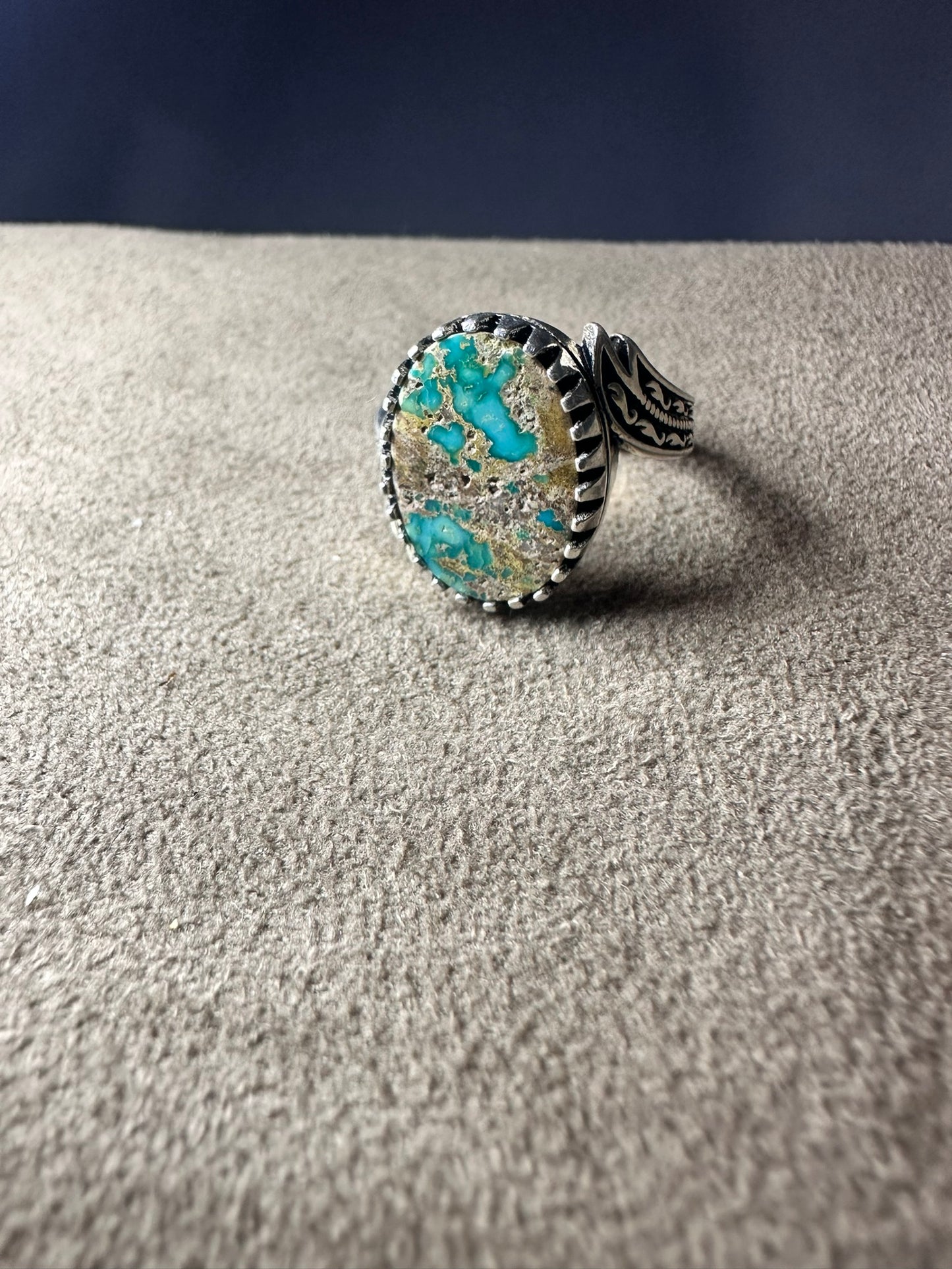 925 Silver Feroza Ring For Men (Free Size)