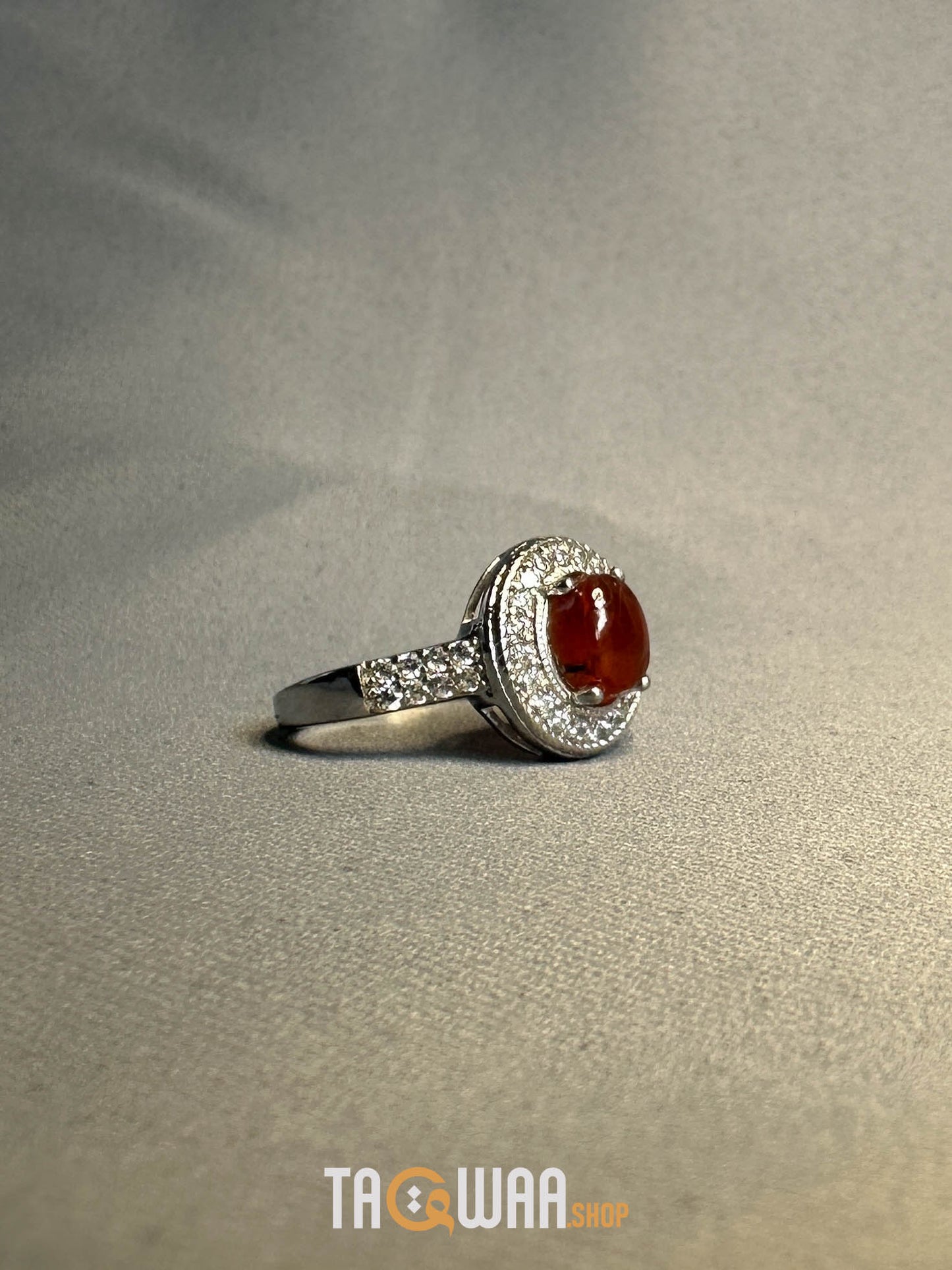 Sterling Silver Ring with Genuine Yemeni Brown Agate