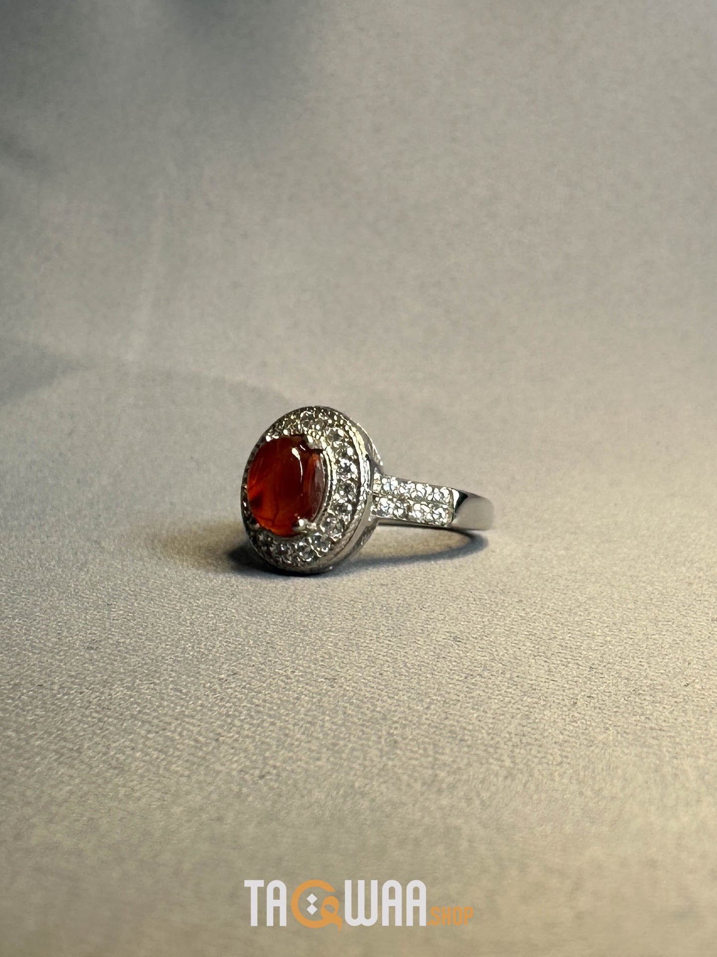 Sterling Silver Ring with Genuine Yemeni Brown Agate