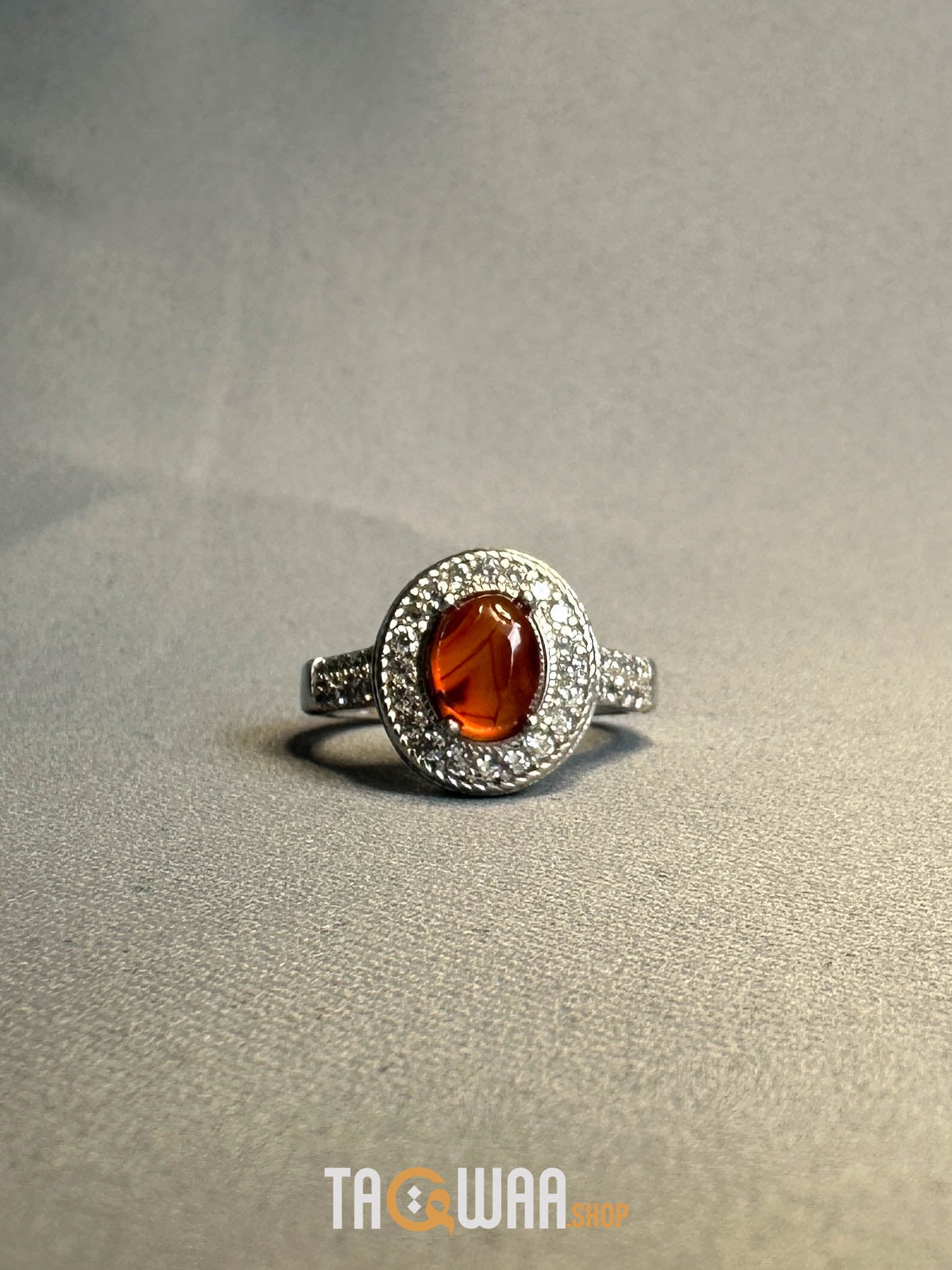 Sterling Silver Ring with Genuine Yemeni Brown Agate