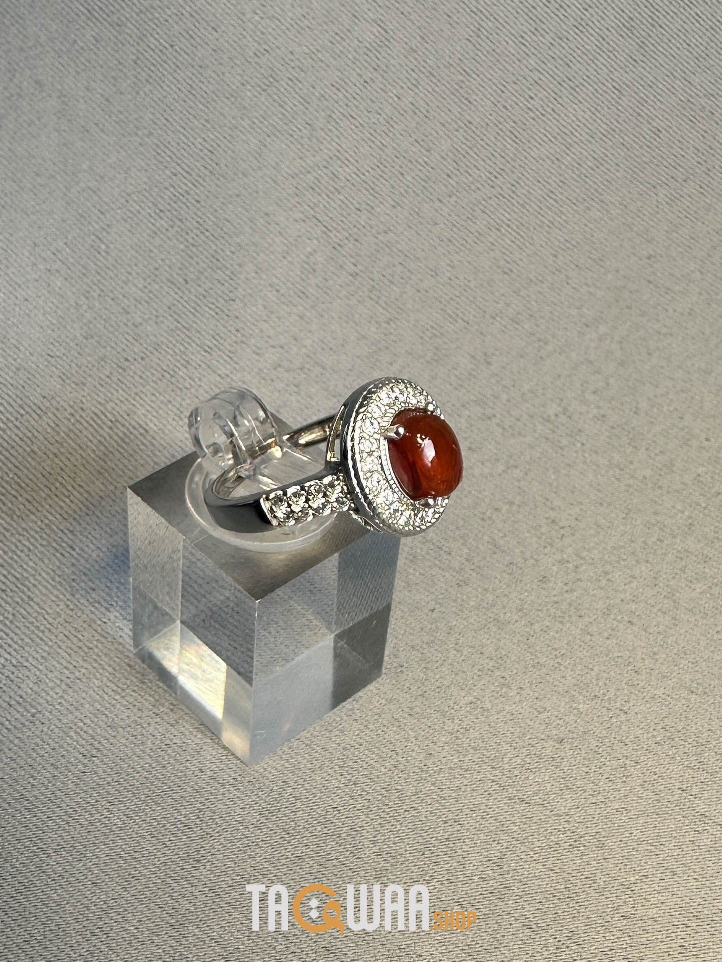 Sterling Silver Ring with Genuine Yemeni Brown Agate