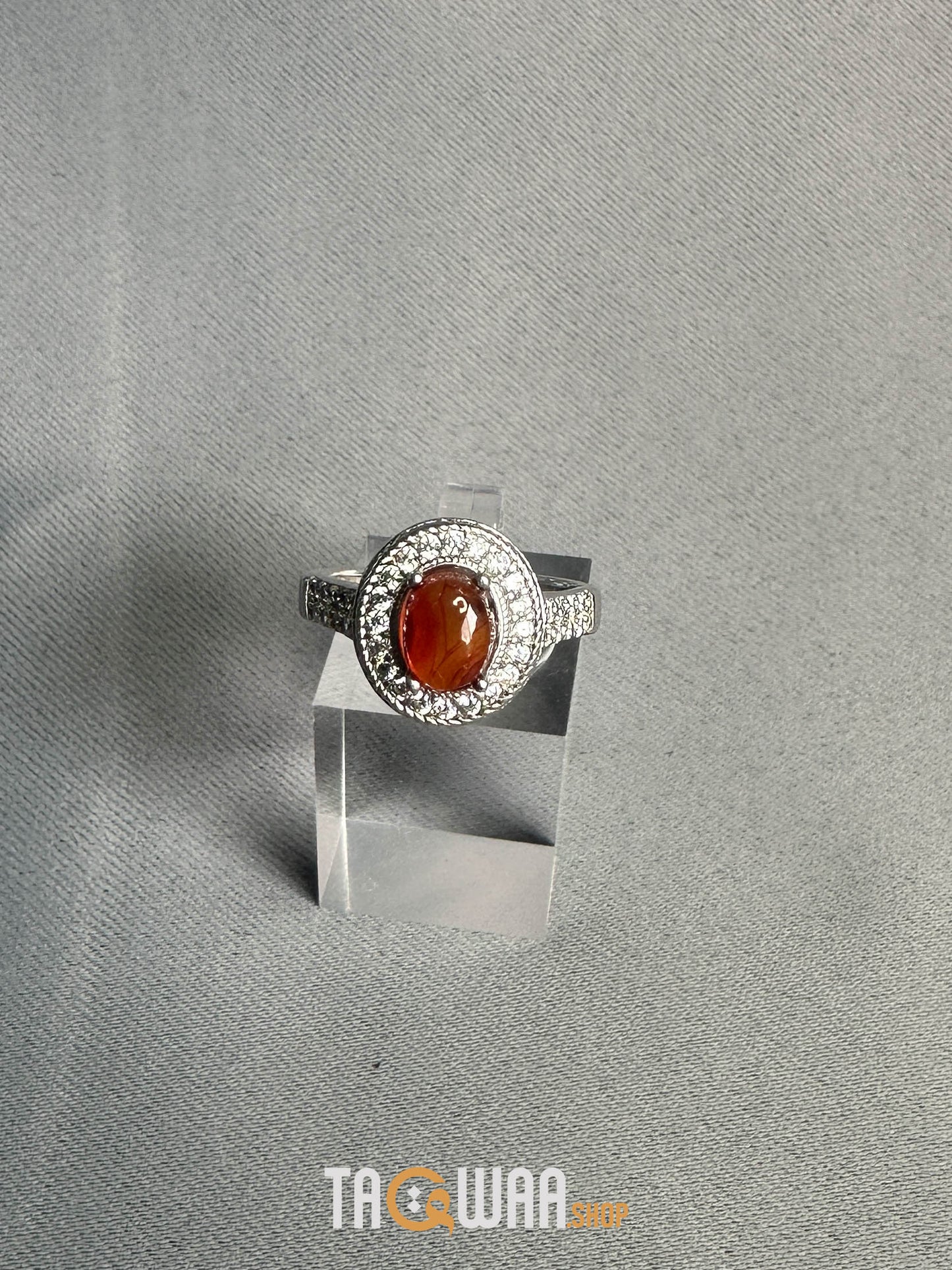 Sterling Silver Ring with Genuine Yemeni Brown Agate