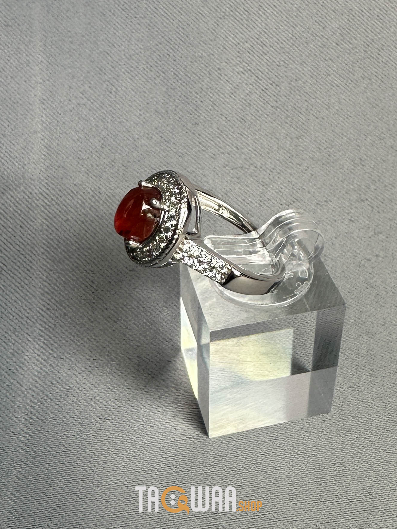 Sterling Silver Ring with Genuine Yemeni Brown Agate