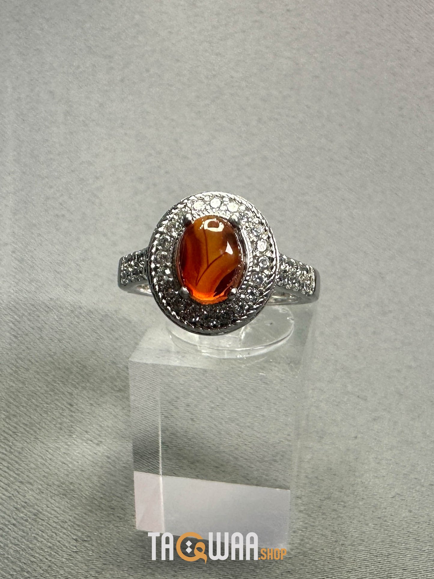 Sterling Silver Ring with Genuine Yemeni Brown Agate