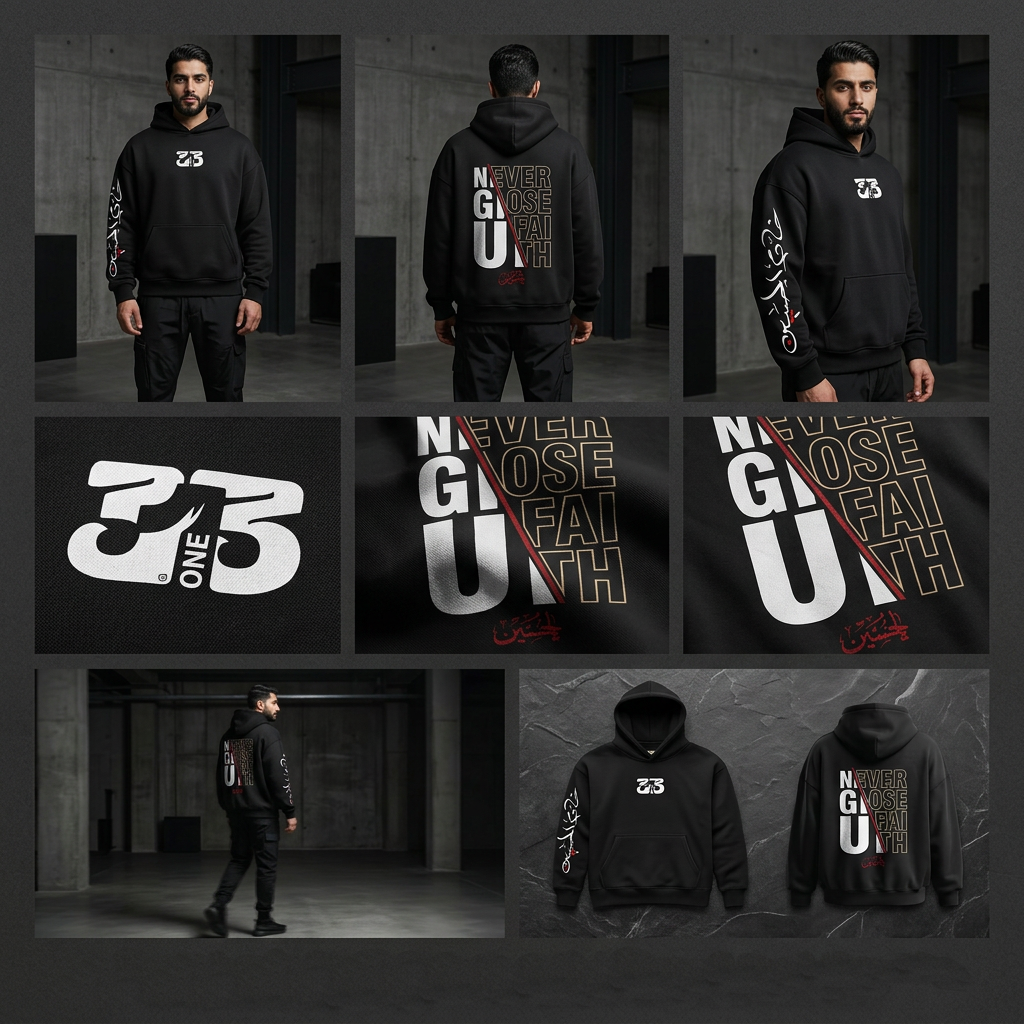 313 Collection – Muharram Hoodie NEVER GIVE UP