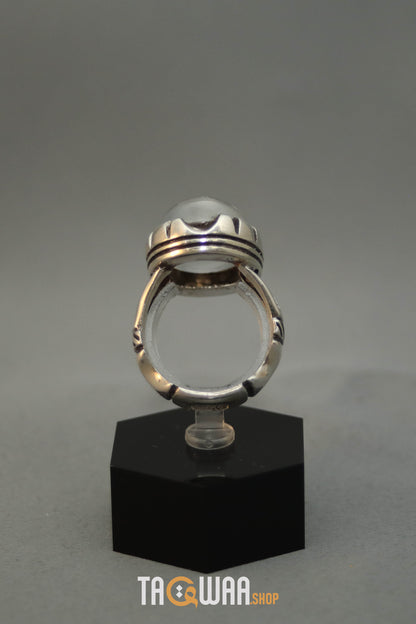 Silver Ring with Oval Dur Al Najaf Stone