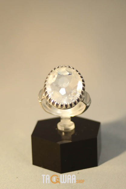 Elegant Silver Ring with Dur Al Najaf Stone