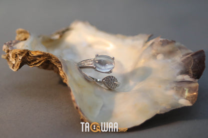Dur Al Najaf Silver Ring for Women – Elegant Design, Adjustable Free Size