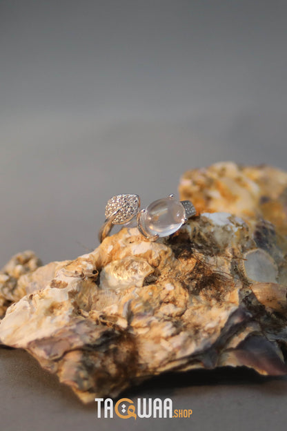 Dur Al Najaf Silver Ring for Women – Elegant Design, Adjustable Free Size