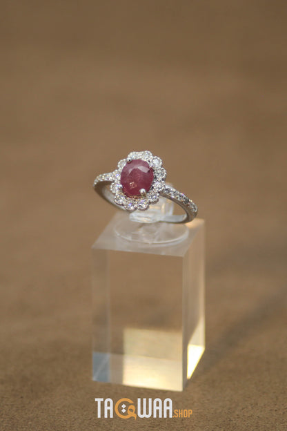 Elegant African Ruby Silver Ring
