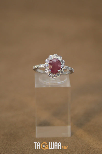 Elegant African Ruby Silver Ring
