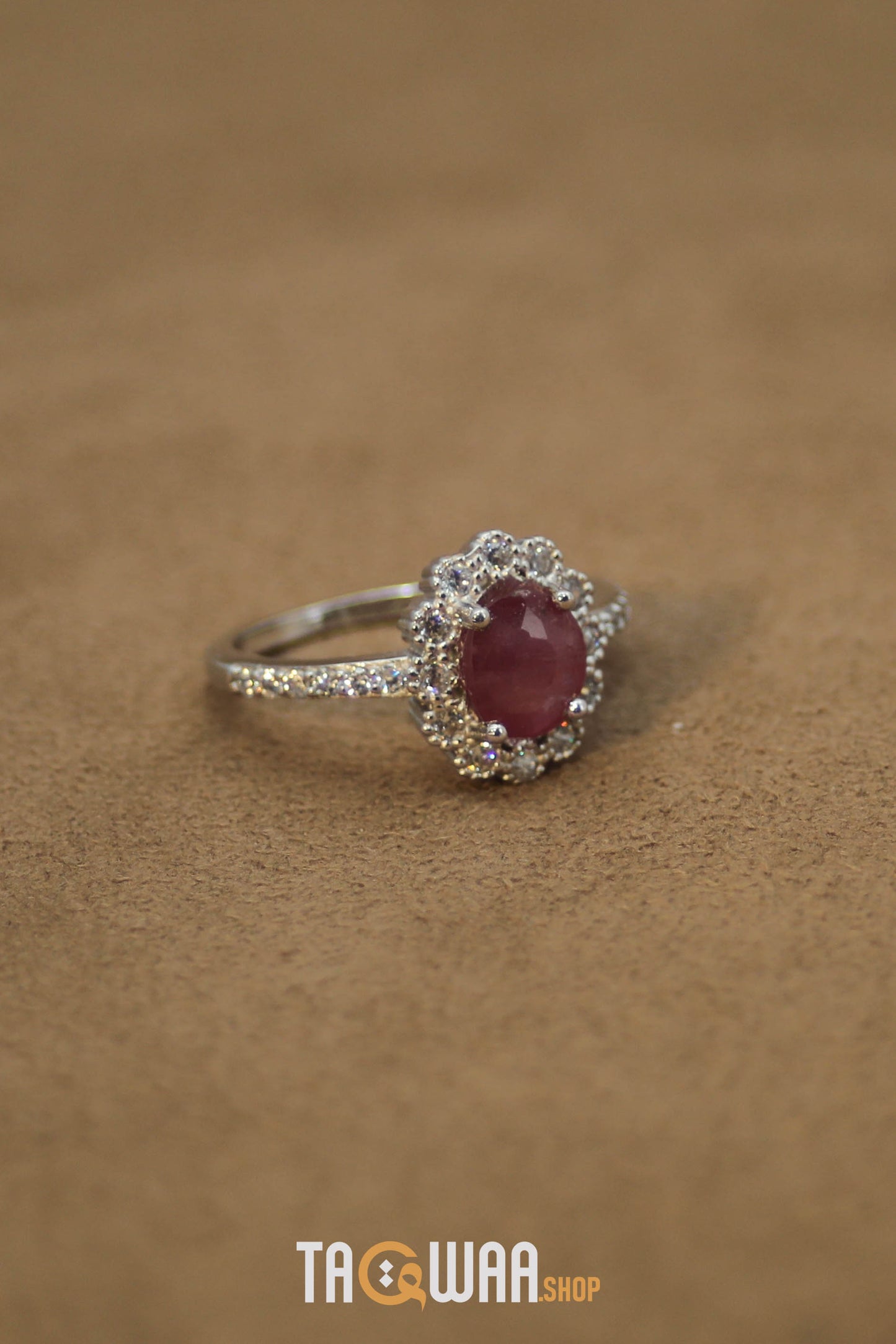 Elegant African Ruby Silver Ring