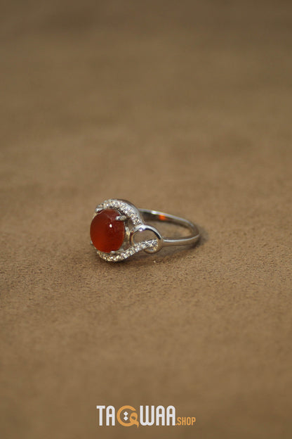 Silver Ring with Yemeni Brown Agate