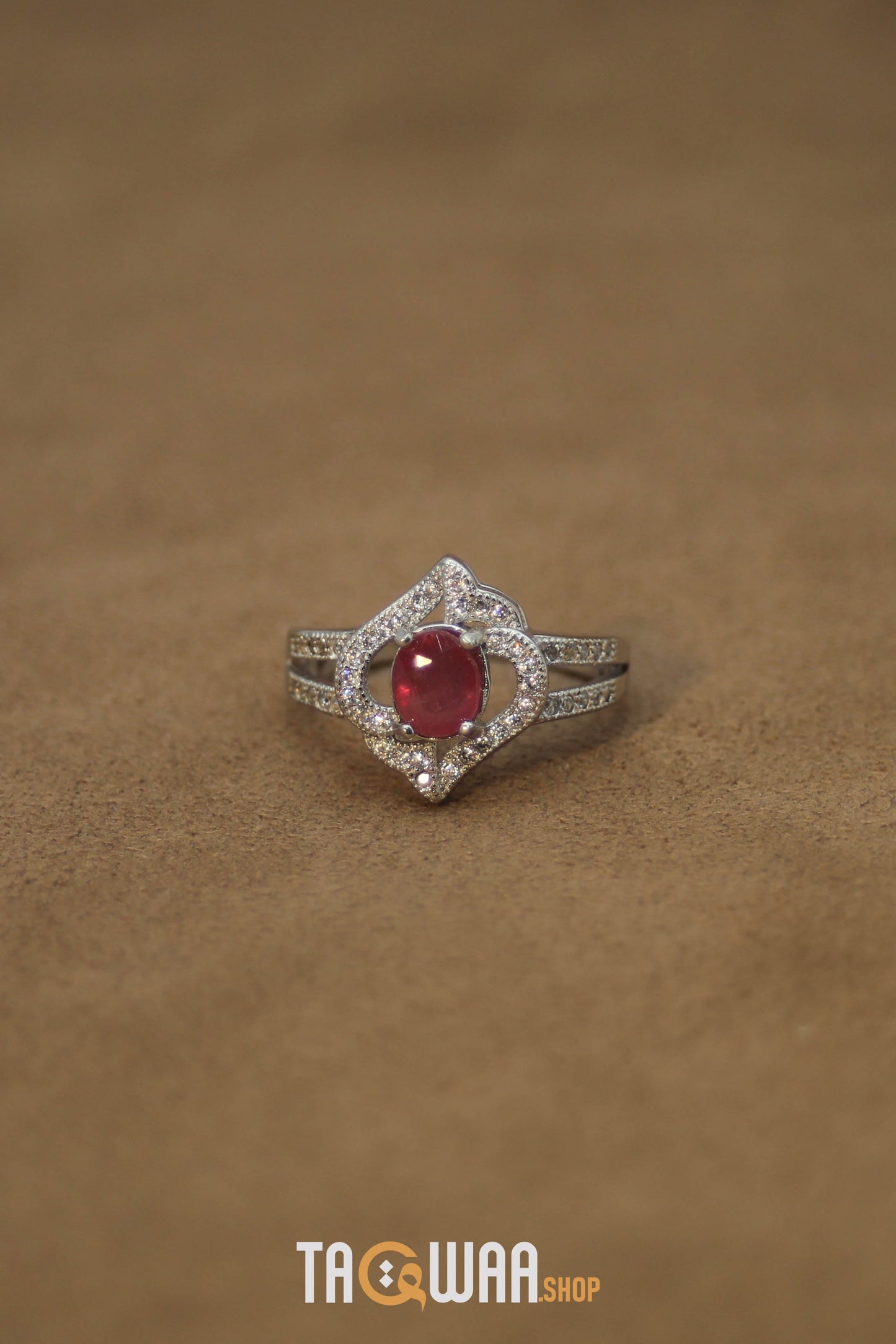 Elegant African Ruby Silver Ring