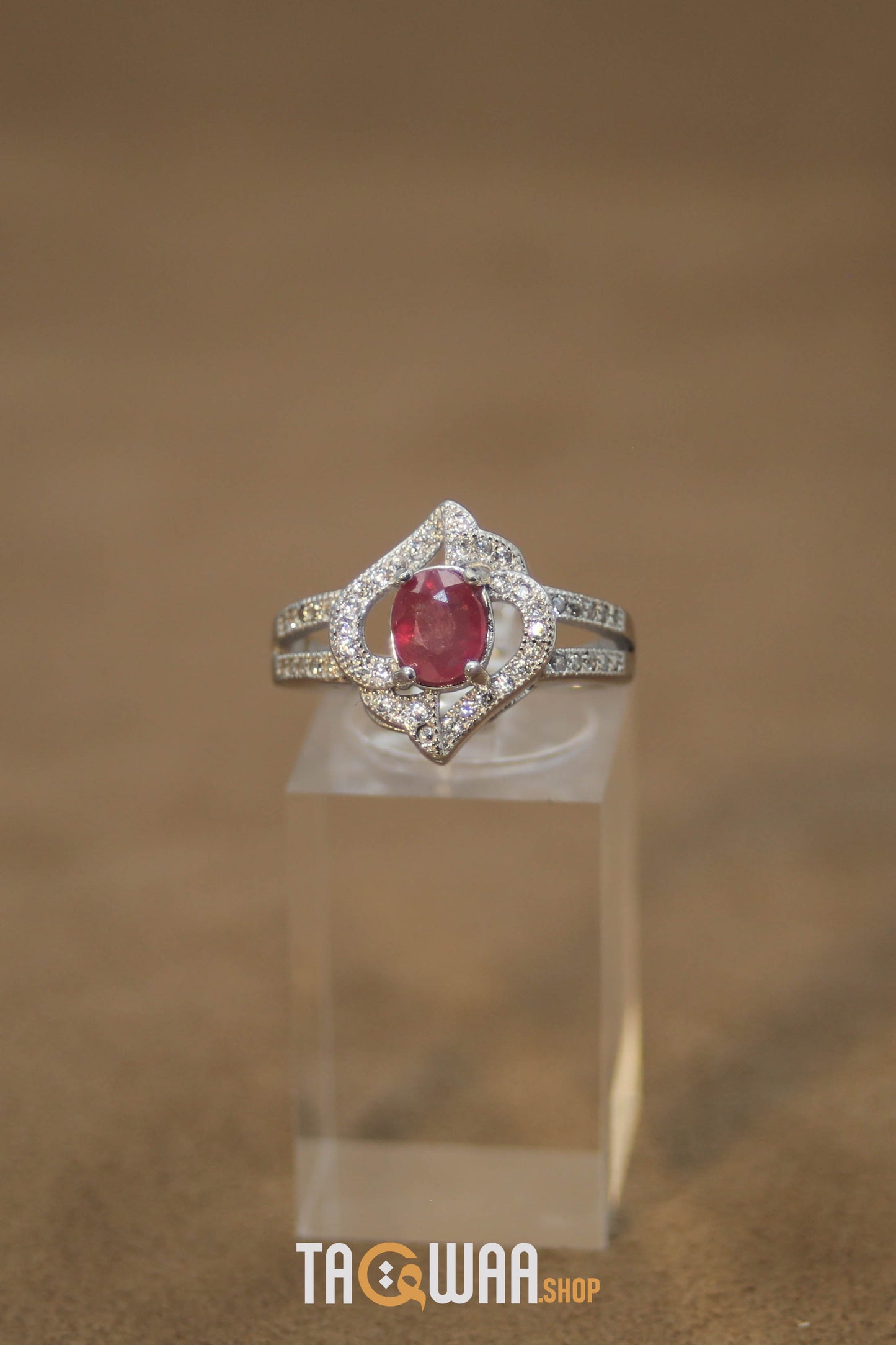 Elegant African Ruby Silver Ring