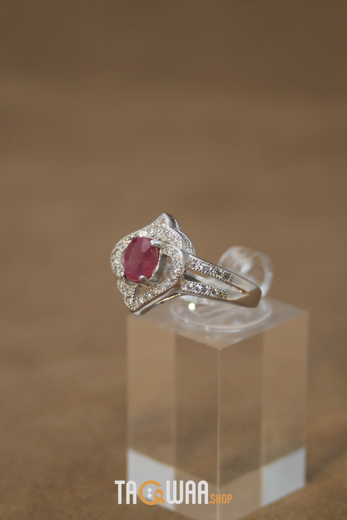 Elegant African Ruby Silver Ring