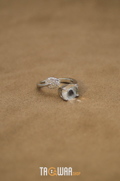 Dur Al Najaf Silver Ring for Women – Elegant Design, Adjustable Free Size