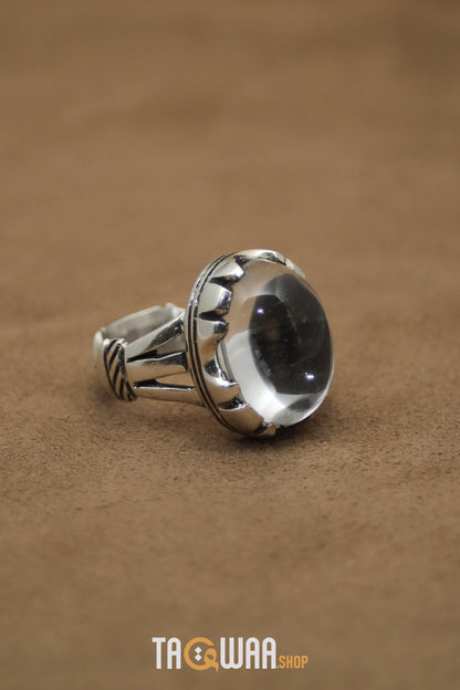 Silver Ring with Oval Dur Al Najaf Stone