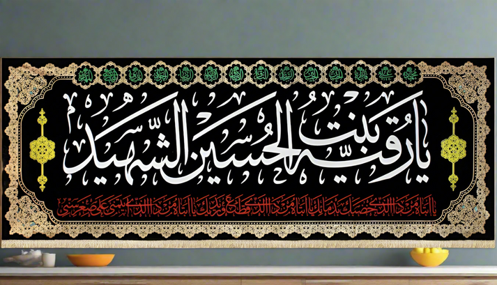 Islamic Shia Wall Banner - Ya Ruqayya Bint Al-Hussain Al-Shaheed (90x2 ...