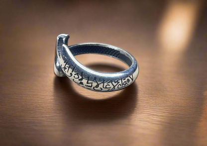 Imam Ali's Zulfiqar Sword Ring For Men (Solid 925 Sterling Silver)