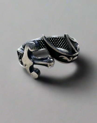 Silver Ring Zulfiqar Shape (Free Size)