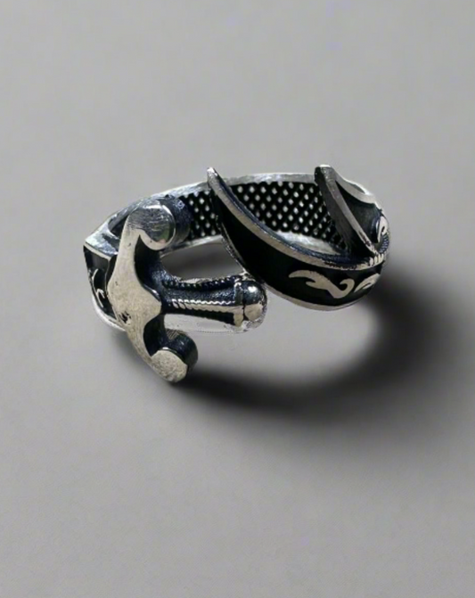 Silver Ring Zulfiqar Shape (Free Size)